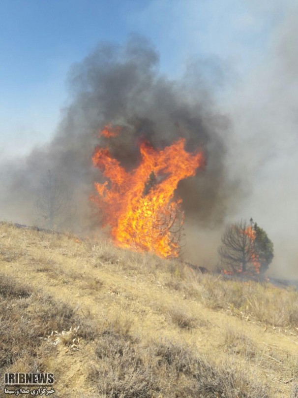حریق در مراتع شهرستان راز و جرگلان