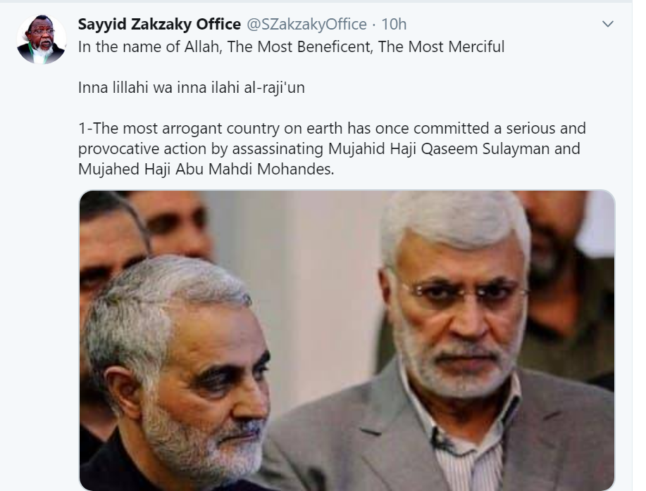 واکنش‌های جهانی به شهادت سپهبد سلیمانی (۳)