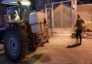 گند زدایی و ضدعفونی اماکن و معابر روستای منــدان