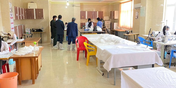 راه اندازی کارگاه تولید ماسک در شهرستان حاجی آباد