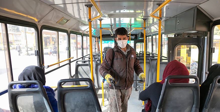 فعالیت پنجاه درصد ناوگان اتوبوسرانی کرمانشاه در موج دوم کرونا