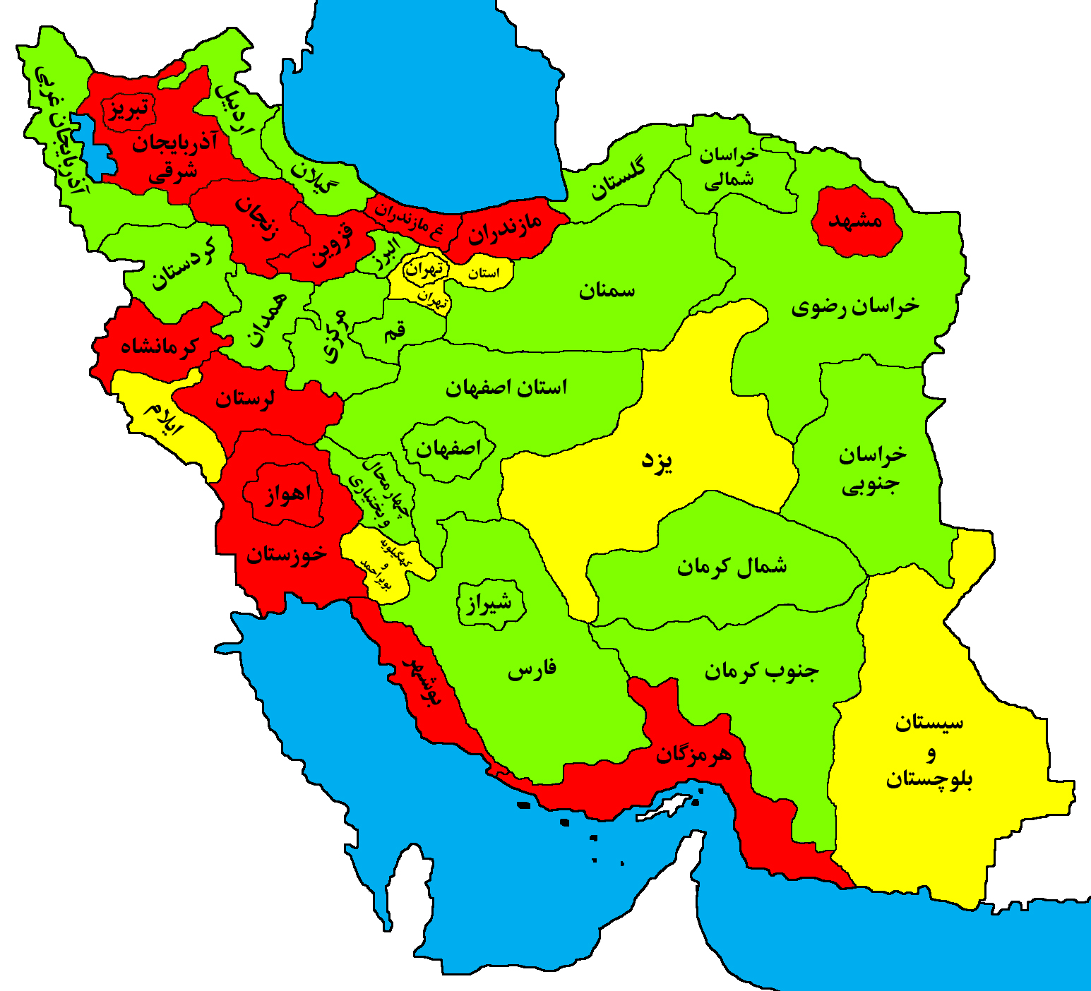 مصرف برق ۹ استان و ۳ کلانشهر، در وضعیت قرمز