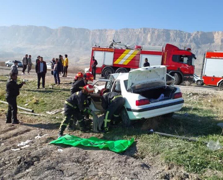 حادثه مرگبار در محور خاوران به سروستان با سه کشته و یک زخمی