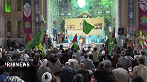 تجمع بزرگ مردم قم در مسجد جمکران در حمایت از مردم مظلوم غزه