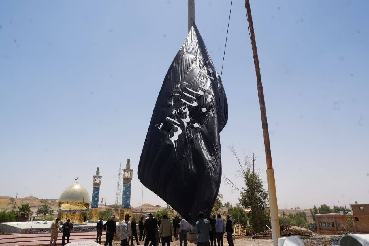 نماد اربعین بر فراز مرز بین‌المللی خسروی برافراشته شد
