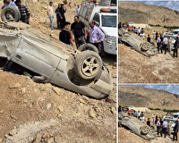 امدادرسانی به مصدومان سانحه رانندگی در محور فارسان به شهرکرد