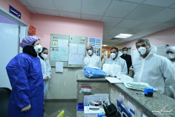 حضور استاندار گلستان در مراکز درمانی گرگان