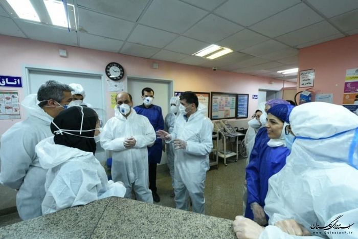 حضور استاندار گلستان در مراکز درمانی گرگان